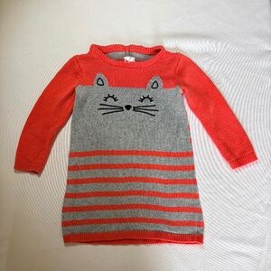 Gymboree, Coral Kitty Knit Dress